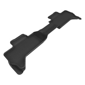 Toyota Tundra Double Cab Floor Mats - Rear - 3D MAXpider - Kagu Series, Carbon Fiber Embossed Pattern - Black - `22-`24